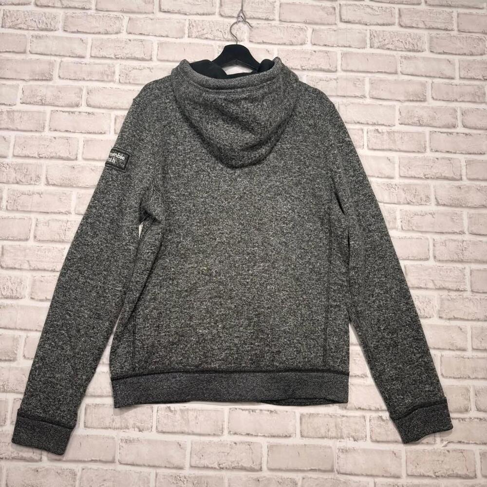 Abercrombie & Fitch Zip-up Hooded Sweater Salt and Pepper Men's L - Picture 3 of 6